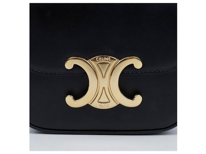 Céline Mini Claude aus glänzendem Kalbsleder schwarz - Ansicht 2