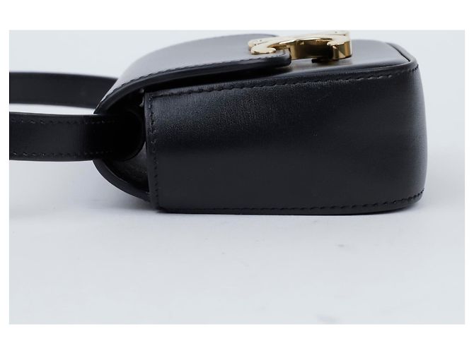 Céline Mini Claude aus glänzendem Kalbsleder schwarz - Ansicht 4