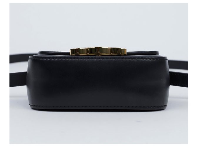 Céline Mini Claude aus glänzendem Kalbsleder schwarz - Ansicht 5