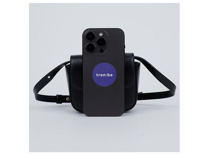 Céline Mini Claude aus glänzendem Kalbsleder schwarz - Ansicht 9