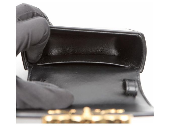 Céline Mini Claud in vitello lucido nero - vista 10