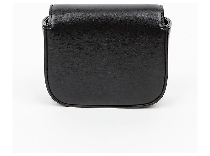 Céline Mini Claud in vitello lucido nero - vista 5