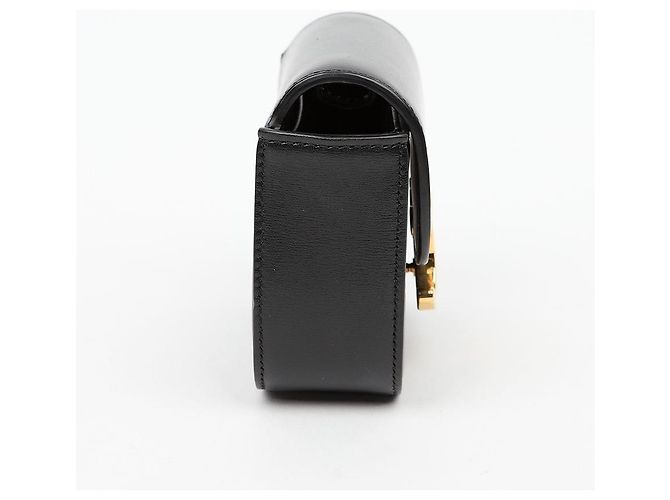 Céline Mini Claud in vitello lucido nero - vista 6