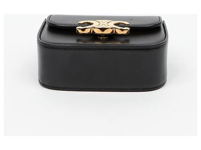 Céline Mini Claud in vitello lucido nero - vista 7