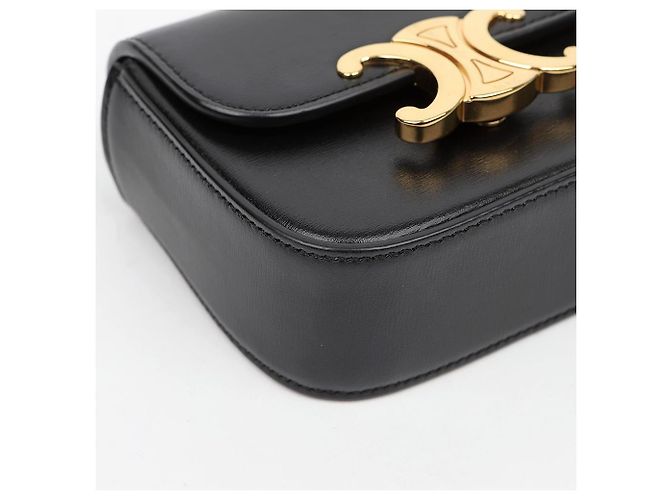 Céline Mini Claud in vitello lucido nero - vista 8