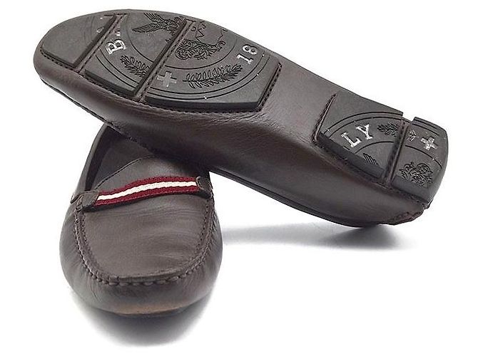 Mocassini da guida Bally in pelle marrone - vista 6