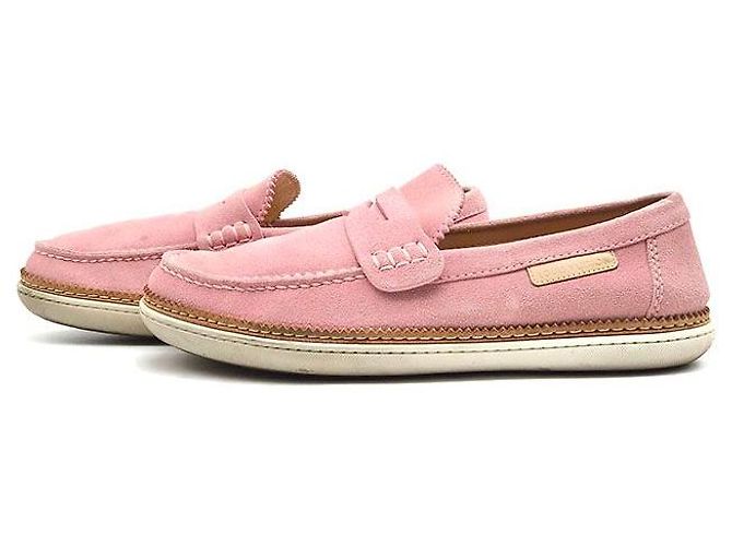 Mocassini Penny Louis Vuitton in camoscio rosa - vista 3