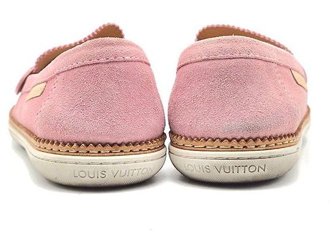 Mocassini Penny Louis Vuitton in camoscio rosa - vista 5