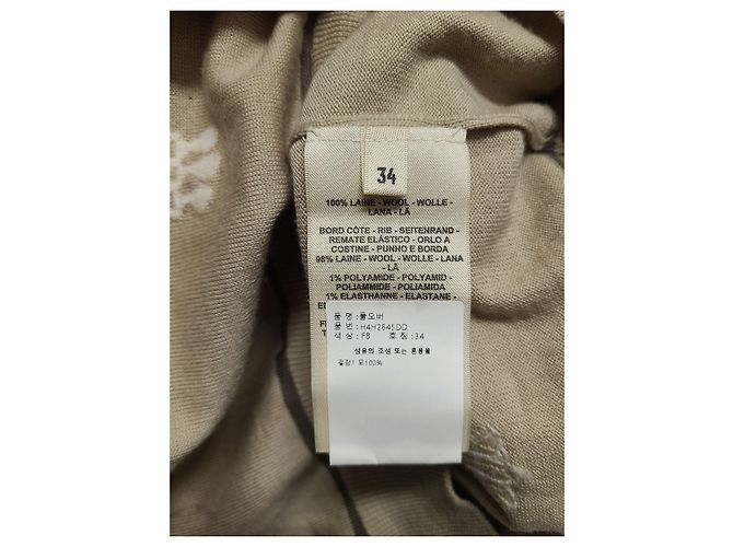 Hermès Beige Candy Ribless Jacquard-Strickpullover mit kurzen Ärmeln - Ansicht 5