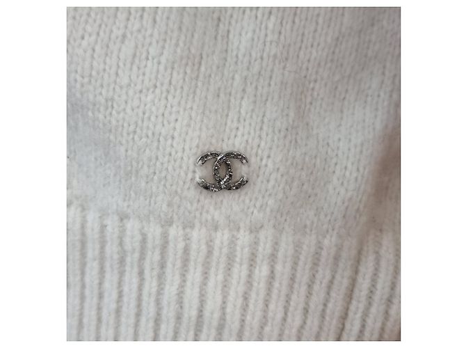 Chanel Kaschmir Crop Knit Strick Weiß - Ansicht 3