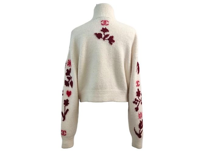 Chanel Kaschmir Crop Knit Strick Weiß - Ansicht 6