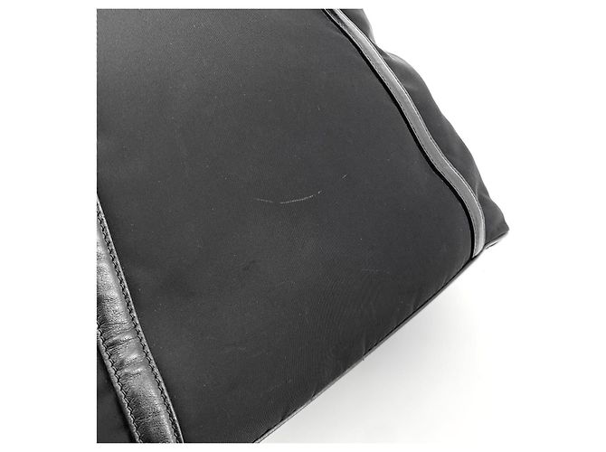 Tote Prada Borsa shopper in nylon e vitello morbido con logo argento - vista 8