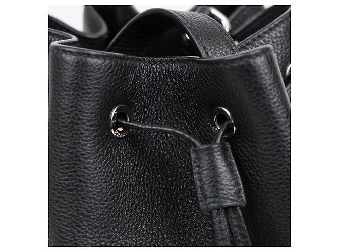 Prada Borsa a tracolla e spalla Bucket in pelle morbida Vitello Daino Nera - vista 10