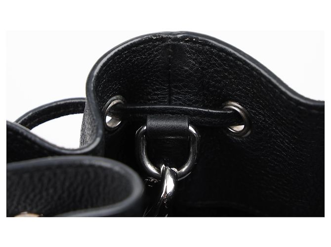Prada Borsa a tracolla e spalla Bucket in pelle morbida Vitello Daino Nera - vista 13