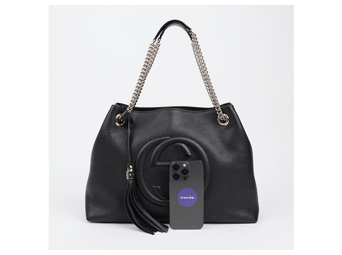 Gucci Borsa a tracolla con catena e nappe Nero - vista 14