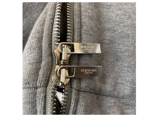 Thom Browne Klassischer Kapuzenpullover mit Reißverschluss aus Loopback-Baumwolljersey - Ansicht 14