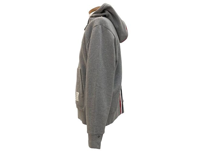 Thom Browne Klassischer Kapuzenpullover mit Reißverschluss aus Loopback-Baumwolljersey - Ansicht 2
