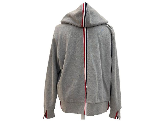 Thom Browne Klassischer Kapuzenpullover mit Reißverschluss aus Loopback-Baumwolljersey - Ansicht 4
