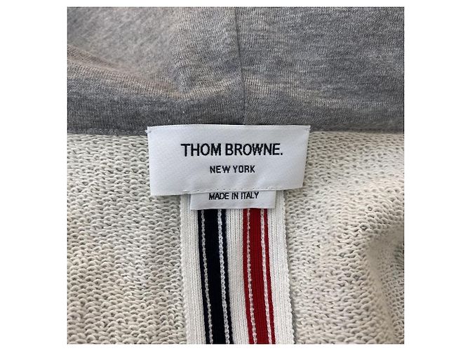 Thom Browne Klassischer Kapuzenpullover mit Reißverschluss aus Loopback-Baumwolljersey - Ansicht 5
