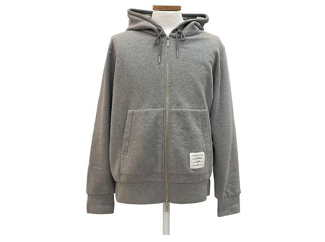 Thom Browne Klassischer Kapuzenpullover mit Reißverschluss aus Loopback-Baumwolljersey - Ansicht 8