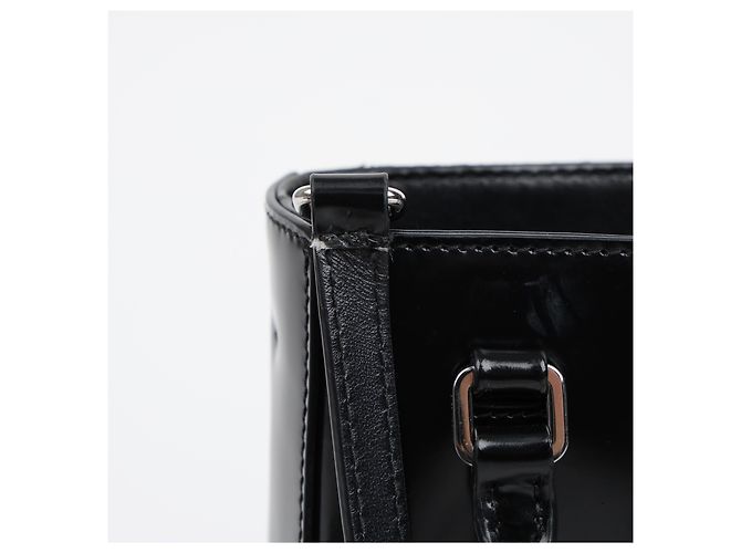 Prada Bolso Tote Pequeño de Piel Cepillada con Logotipo Triangle Negro - vista 10