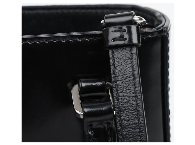 Prada Bolso Tote Pequeño de Piel Cepillada con Logotipo Triangle Negro - vista 11