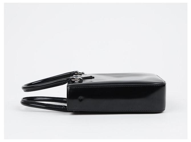 Prada Bolso Tote Pequeño de Piel Cepillada con Logotipo Triangle Negro - vista 4