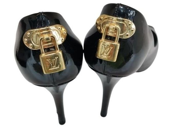 Louis Vuitton Lackschuhe Open Toe mit schwarzem Absatz - Ansicht 4