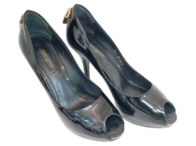 Louis Vuitton Lackschuhe Open Toe mit schwarzem Absatz - Ansicht 6