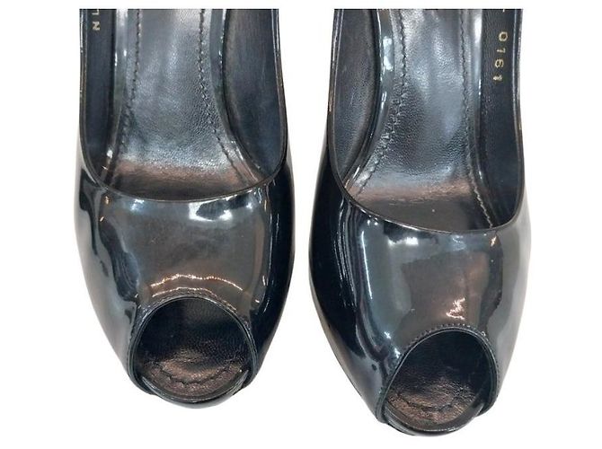 Louis Vuitton Lackschuhe Open Toe mit schwarzem Absatz - Ansicht 7