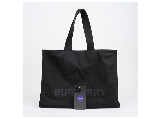 Burberry Borsa Tote in nylon con stampa logo Nero - vista 10