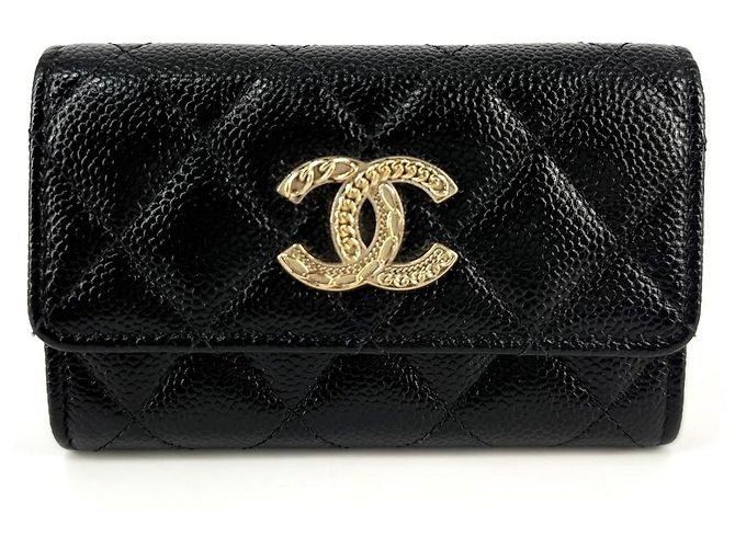 Chanel Kartenetui mit Klappe aus Caviar-Leder - Ansicht 3
