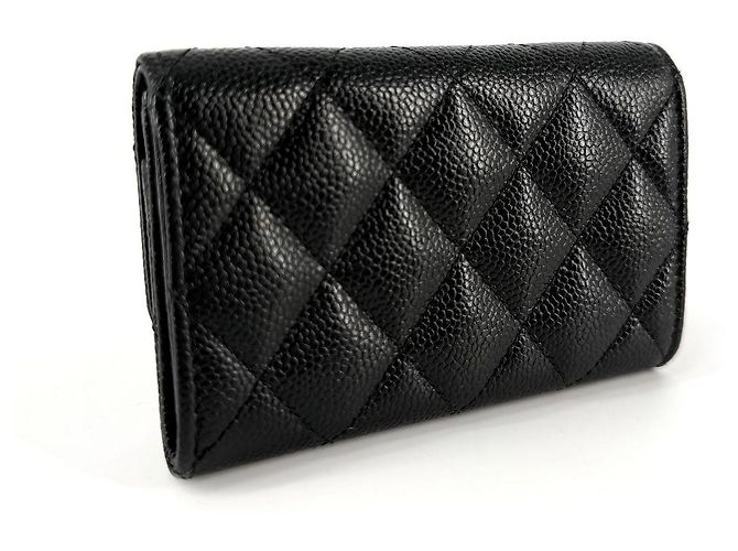 Chanel Kartenetui mit Klappe aus Caviar-Leder - Ansicht 5