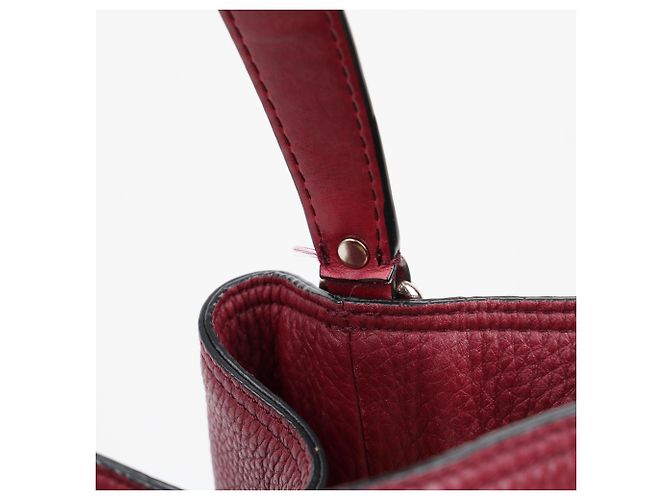 Burberry Borsa a secchiello a tracolla in tela House Check Medium Burgundy - vista 7