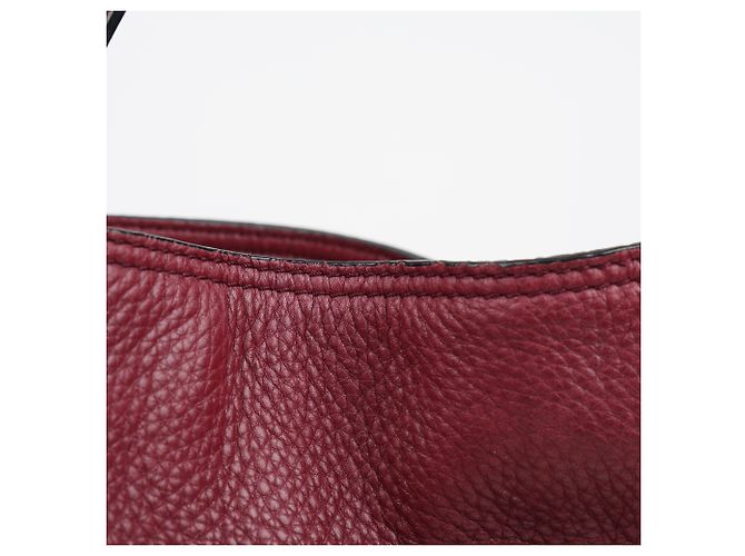 Burberry Borsa a secchiello a tracolla in tela House Check Medium Burgundy - vista 8