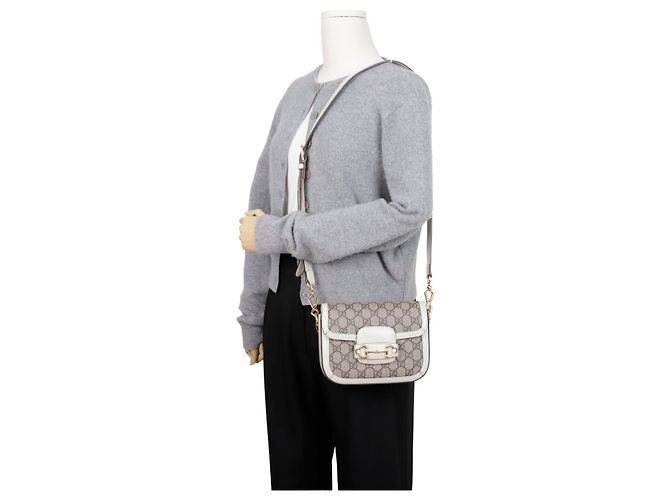 Gucci Horsebit Mini Schultertasche Weiß - Ansicht 14