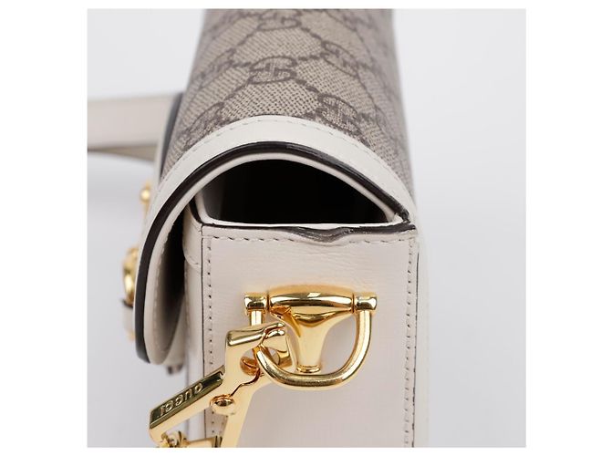 Gucci Horsebit Mini Schultertasche Weiß - Ansicht 6
