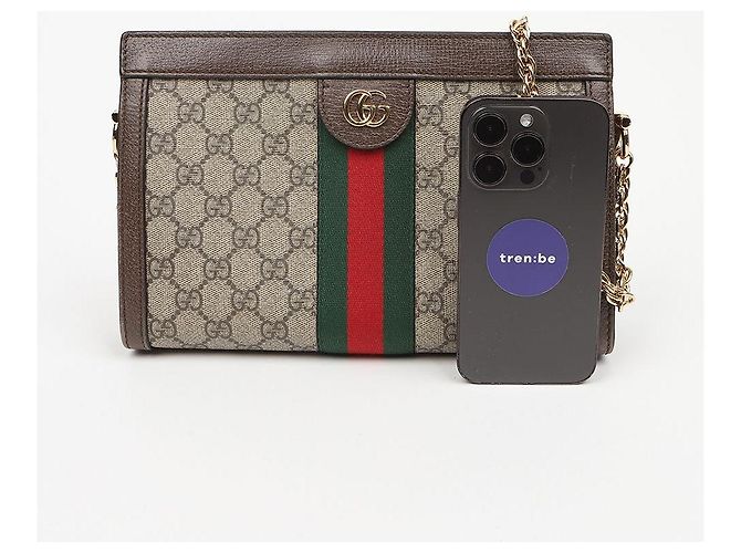 Gucci Borsa a tracolla Ophidia GG Small Brown - vista 14