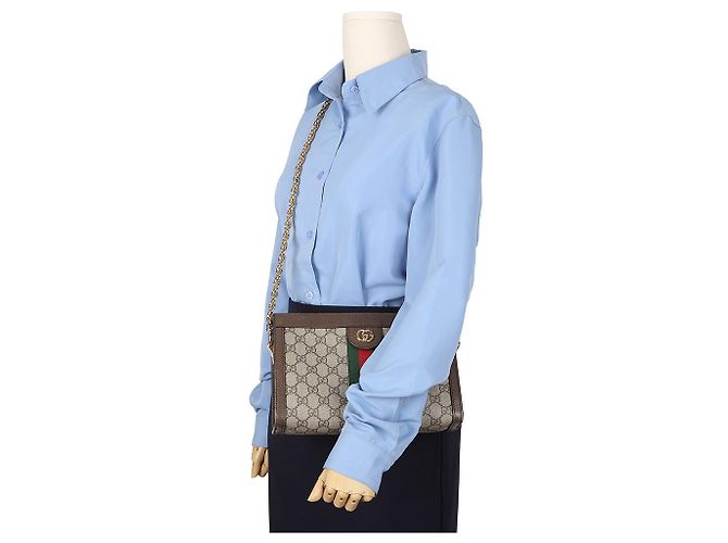 Gucci Borsa a tracolla Ophidia GG Small Brown - vista 15