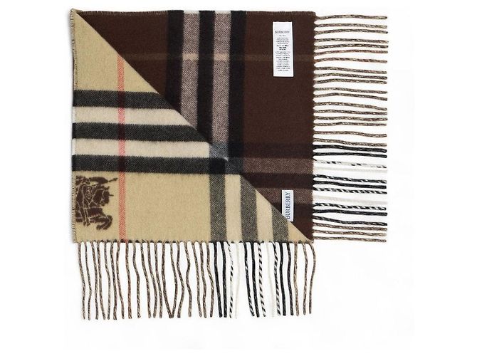 Burberry Pieces] Sciarpa in cashmere Contrast Check - vista 4