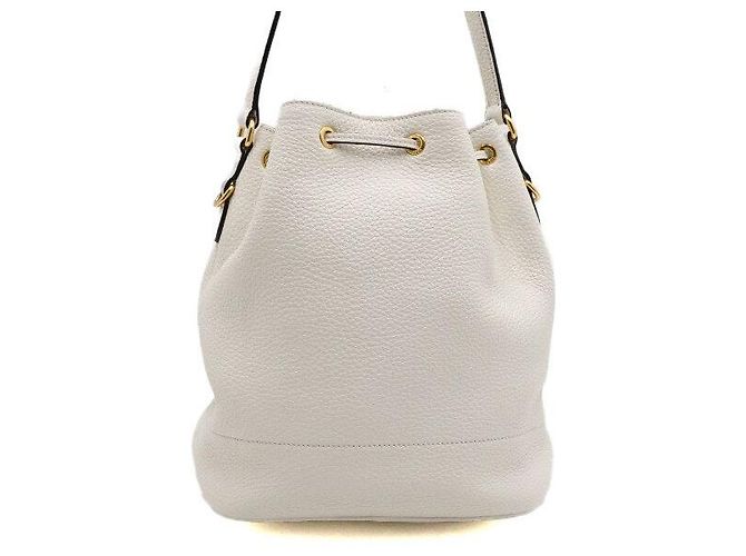 Prada Borsa a Secchiello a Spalla e Tracolla in Vitello Daino Bianco - vista 4