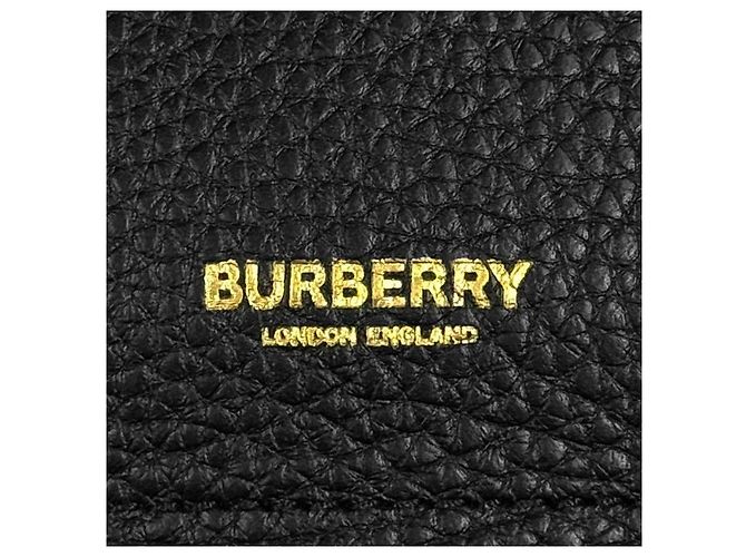 Burberry Borsa a Tracolla Hobo in Pelle Grana Nero - vista 10