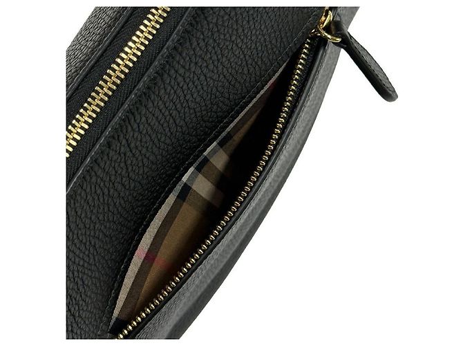 Burberry Borsa a Tracolla Hobo in Pelle Grana Nero - vista 14