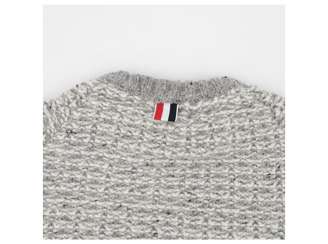 Thom Browne Mohair-Strick mit Streifen Hellgrau - Ansicht 11