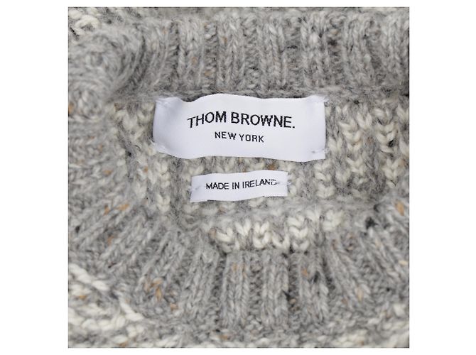 Thom Browne Mohair-Strick mit Streifen Hellgrau - Ansicht 15