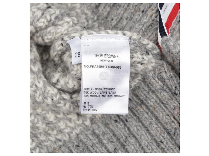 Thom Browne Mohair-Strick mit Streifen Hellgrau - Ansicht 16