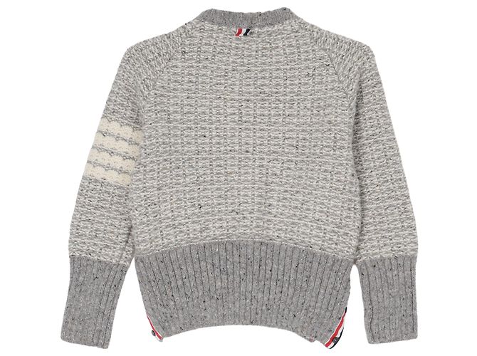 Thom Browne Mohair-Strick mit Streifen Hellgrau - Ansicht 2