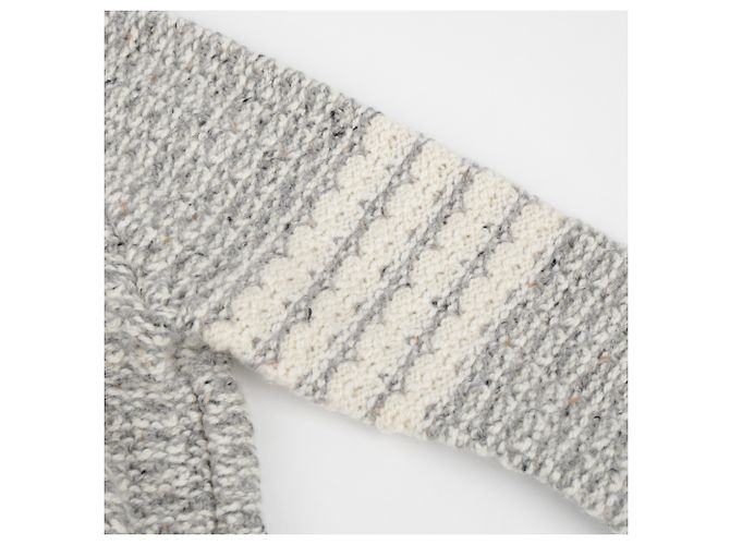 Thom Browne Mohair-Strick mit Streifen Hellgrau - Ansicht 4