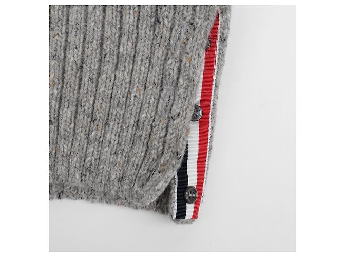 Thom Browne Mohair-Strick mit Streifen Hellgrau - Ansicht 6