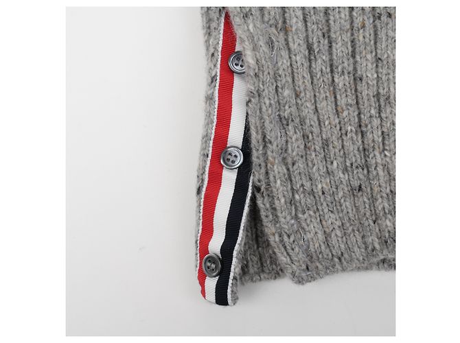 Thom Browne Mohair-Strick mit Streifen Hellgrau - Ansicht 7